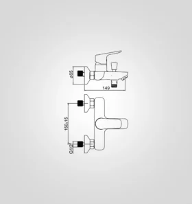 Bath Shower Mixer – 63303CP Dimension