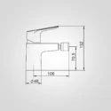 Bidet Mixer - 63102CP Dimension