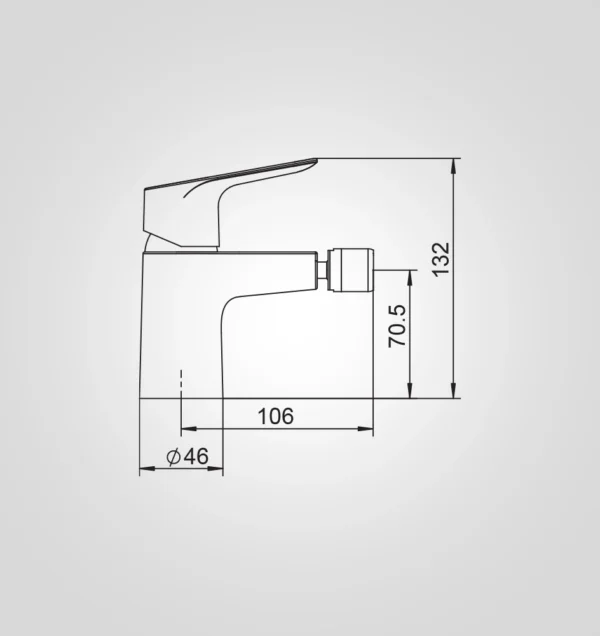Bidet Mixer - 63102CP Dimension