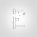 Concealed Basin - 63103CP Dimension