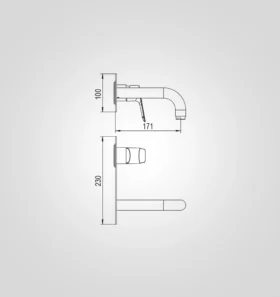 Concealed Basin – 63103CP Dimension