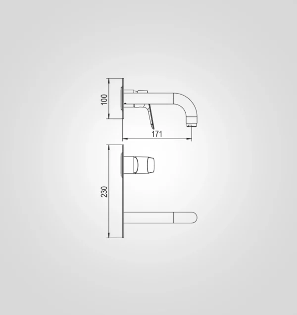 Concealed Basin - 63103CP Dimension
