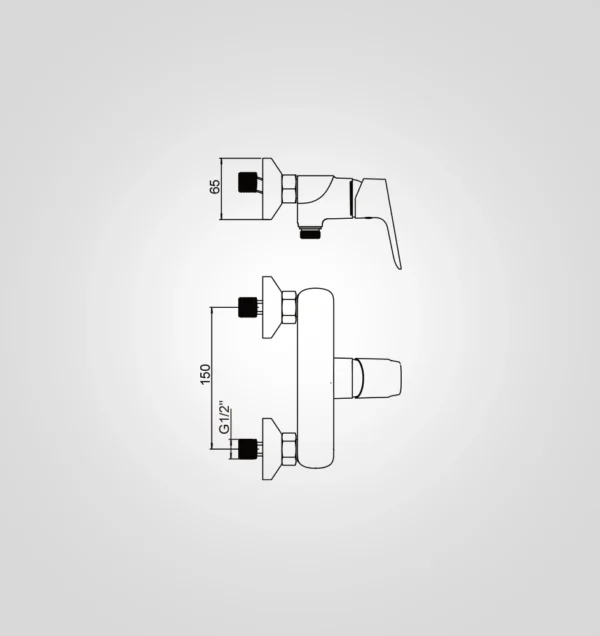 Shower Mixer - 63302CP Dimension