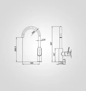 Sink Mixer – 63200CP Dimension