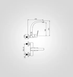 Wall Mount Sink Mixer – 63203CP Dimension